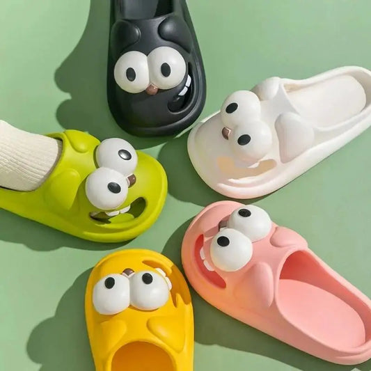 Tongue Slippers Big Eye Dog Slippers Cute Funny Big Eye Dog Fun Cartoon Package Head Eva Slippers for Women
