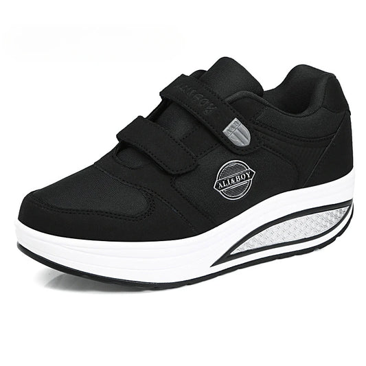 Women's Swing Sneakers 2025 Wedge Platform Toning Sports Shoes for Woman Thick Sole Breathable Fitness Rocking Mom Shoes