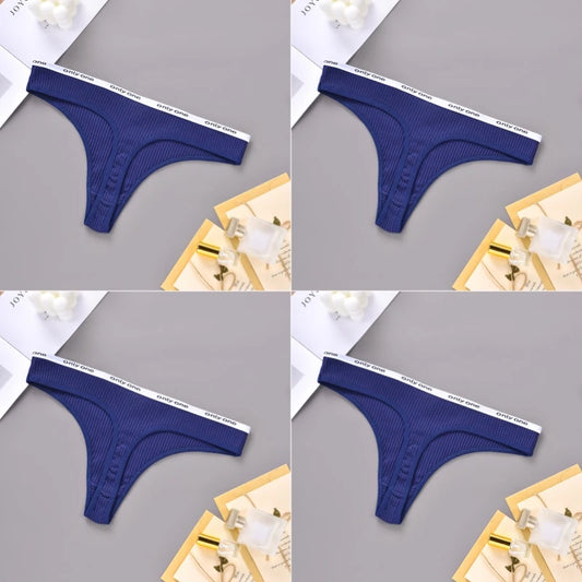 4PCS Sexy Erotic Women's Thong Solid Color Cotton Women's Panties Soft Skin Friendly Women's Underwear Seamless Cute Lingerie