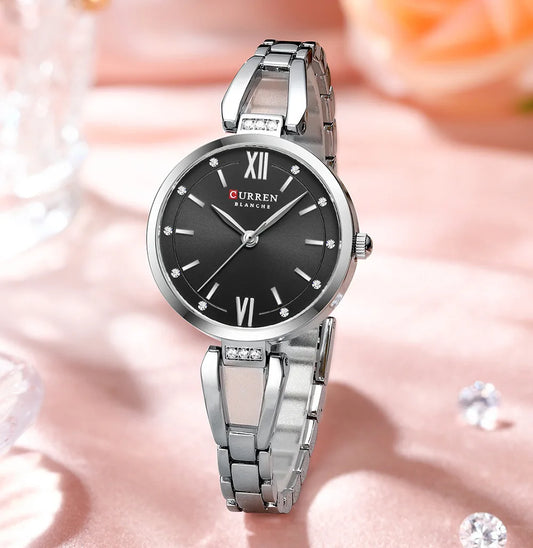 CURREN 9092 Women Quartz Watch Fashion Luxury Elegant Stainless Steel Strap Bracelet Wristwatch for Ladies Girl Female Clock