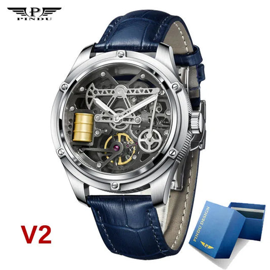 PINDU Watch Miyata 8215 Mechanical Movement Sapphire Mirror Waterproof Luminous Oil Well Business Men Mechanical Wristwatches