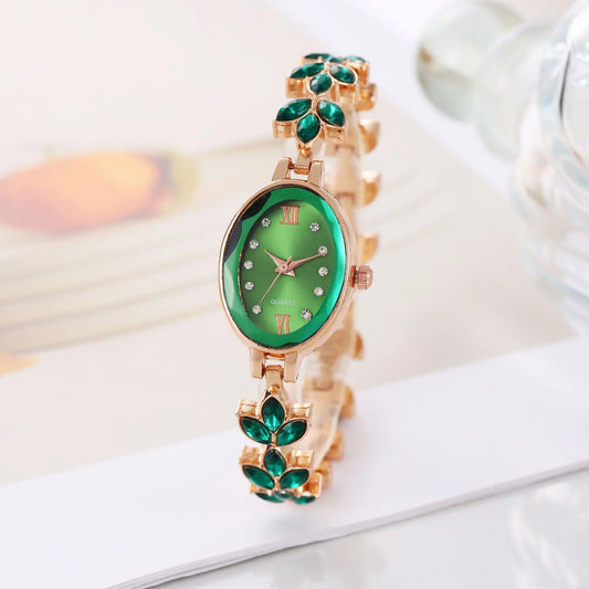 UTHAI L91 Watch For Women Wheat Ear Bracelet Watch Violet Petals Waterproof Light Luxury Jewelry Female Fashion Quartz Watches