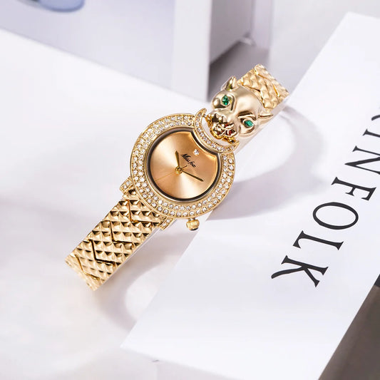 UTHAI W78 Women's Watch Brand Authentic Design Sense Leopard Dial Bracelet Watches Waterproof Trend Female Fashion Quartz Clock