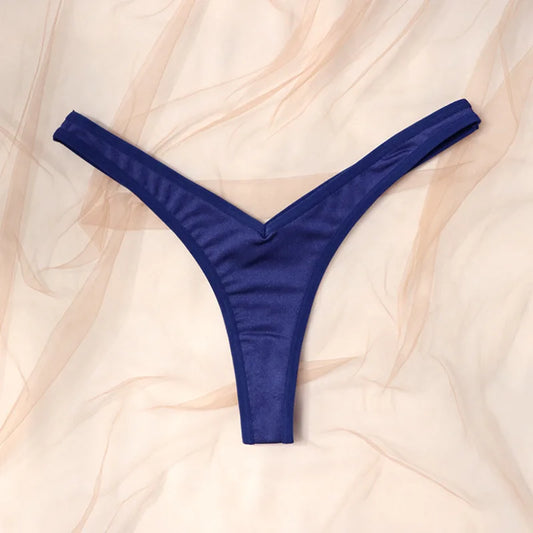 Solid Thong Panties For Women Seamless Nylon Thongs Sexy Soft Silk Tangas Mujer Girls Strings Tanga Woman Slips G-string Sexual