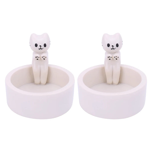 Cartoon Cat Candle Holder Cat Tea Light Candle Holder Cute Grilled Cat Aromatherapy Candle Holder Desktop Decorative Ornaments