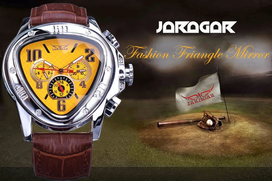 JARAGAR 951 Top Class Men's Mechanical Watches Design Leather Strap Three Needles Automatic Waterproof Mechanical Watch for Men