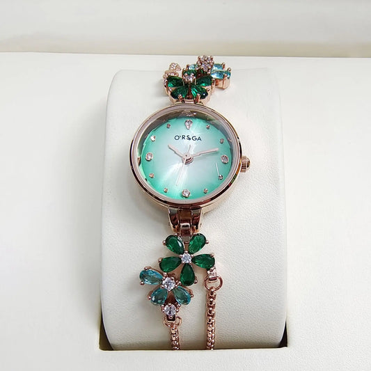 UTHAI Women's Watch Brand Light Luxury Violet Bracelet Chain Wristwatch Green Red Waterproof Ladies Fashion Clock Watches Gift