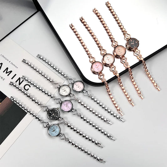 Women's Watch Compact and Exquisite Rose Love Bracelet Watch for Girls and Students Fashion quartz High Beauty Watch