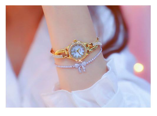 Women Watch Chain Light Luxury brand Butterfly Full Diamond Waterproof Student Female Fashion Quartz Bracelet Wristwatches Gift