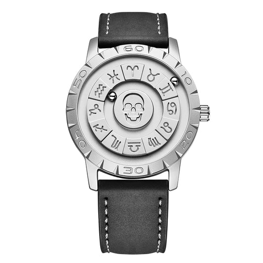FOXBOX Men Watch LIGE Brand Creative Stainless Steel Band Scrolling Beads Quartz Watches for Men Magnetic Force Waterproof Clock