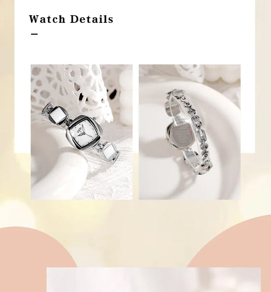 Women Bracelet Watch Light Luxury Creative Irregular Diamond shaped Watches Ladies Premium Exquisite Gem Quartz Wristwatch Gift