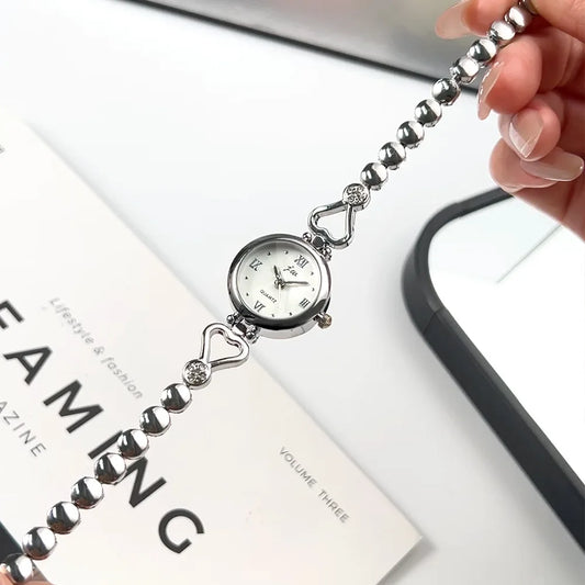 Women's Watch Compact and Exquisite Rose Love Bracelet Watch for Girls and Students Fashion quartz High Beauty Watch