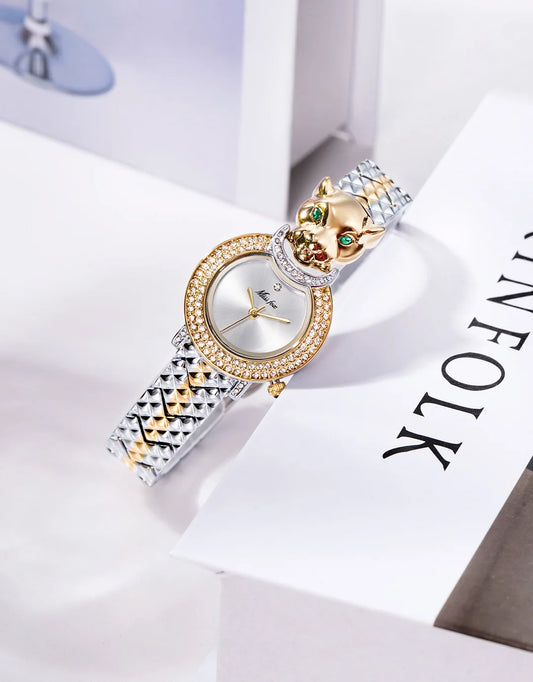 UTHAI W78 Women's Watch Brand Authentic Design Sense Leopard Dial Bracelet Watches Waterproof Trend Female Fashion Quartz Clock