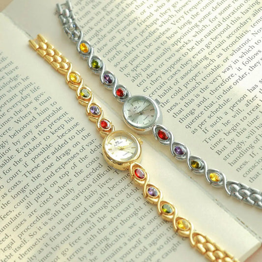 UTHAI Watch For Women Light Luxury Brand Retro Oval Rainbow Bracelet watches Waterproof Ladies Fashion Quartz Clock Wristwatches
