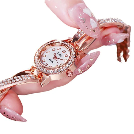 UTHAI W64 Women's Watch with Diamond Small Dial Fashion Quartz Wristwatch Girls' Minimalist Temperament Wrist Female' Watches