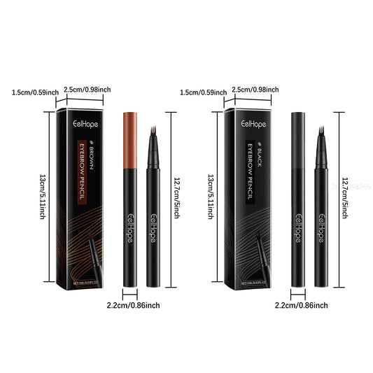 4 Forks Eyebrow Pencil Waterproof Long Lasting Dark Gray/Red Brown NO Smudging Eyes Liquid Eye Brows Pen Female Makeup Products