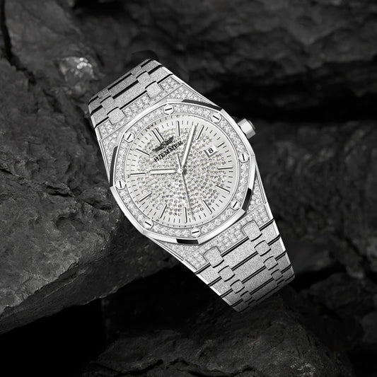 HAEMMER Luxury Men's Automatic Watch Top Brand Mechanical Frame Original Silver Fashion Watch Waterproof Clock Relogio Masculin