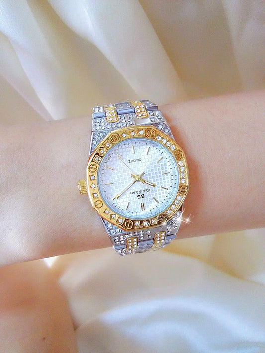 UTHAI Women's Watch Luxury Metal Diamonds European American Middle Eastern Waterproof Ladies Fashion Quartz Watches Clock Gift