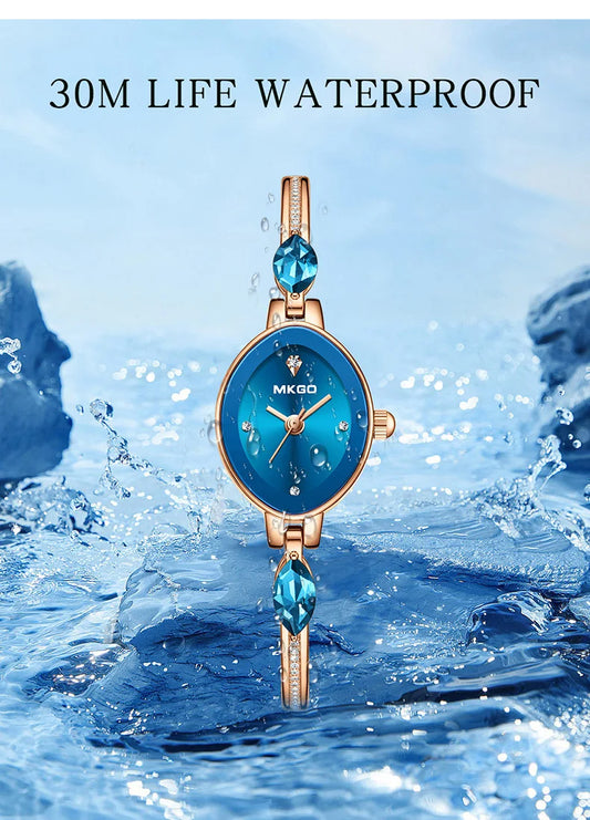UTHAI L37 Women's Fashion Quartz Watch Brand Light Luxury Jewelry Set with Diamonds Waterproof Slim Bracelet Girl's Clock Gift