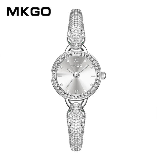 2025 Ladies Fashion Quartz Watch Waterproof Luxury Diamond Inlaid Charming Bracelet Jewelry Full of Sparkling Stones for Women