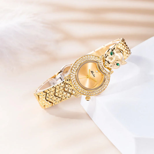 UTHAI W78 Women's Watch Brand Authentic Design Sense Leopard Dial Bracelet Watches Waterproof Trend Female Fashion Quartz Clock