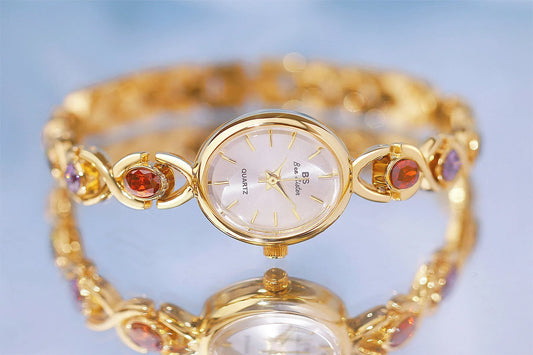 UTHAI Watch For Women Light Luxury Brand Retro Oval Rainbow Bracelet watches Waterproof Ladies Fashion Quartz Clock Wristwatches