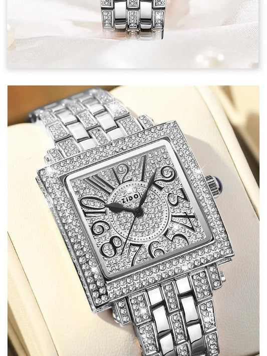 UTHAI Women's Watch Brand Light Luxury Retro Advanced Waterproof Diamond Full Sky Star Square Ladies Fashion Quartz Watches