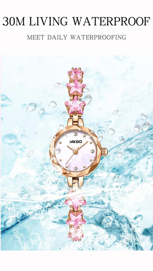 UTHAI W57 Fritillaria Fashion Light Luxury Crystal Watch Women's Exquisite Slim Bracelet Watches Waterproof Ladies Clock Gift