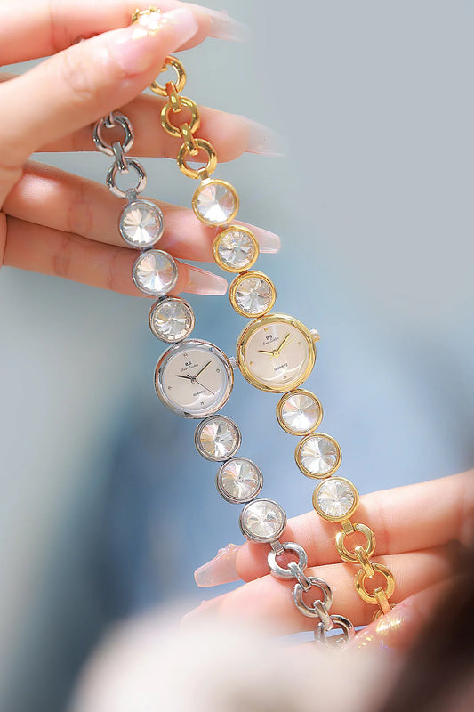 UTHAI Women's Watch Light Luxury Champagne Gold Purple Satellite Bracelet Waterproof LadiesFashion Quartz Clock Watches Gift