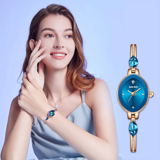 UTHAI L37 Women's Fashion Quartz Watch Brand Light Luxury Jewelry Set with Diamonds Waterproof Slim Bracelet Girl's Clock Gift