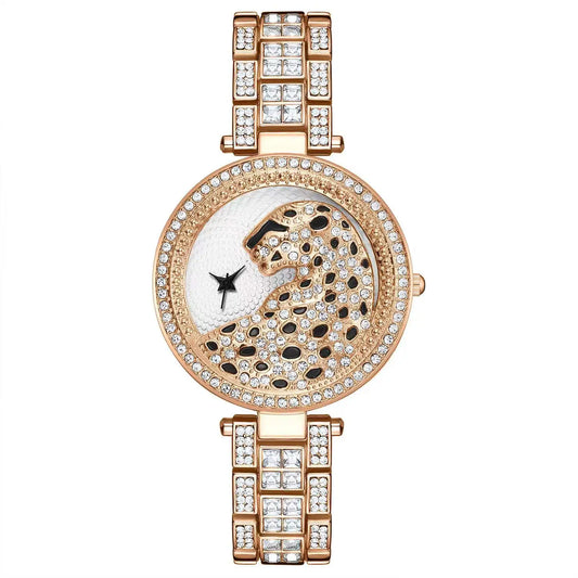 UTHAI H30 Leopard Head Women's Watches Diamonds Quartz Fashion Personality Ladies Jewelry Temperament Bracelet Watch