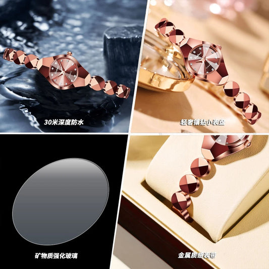 BINBOND 220 Women's Watch Waterproof High End Exquisite Bracelet Fashion Ins Style Light Luxury Quartz Watches for Woman Часы
