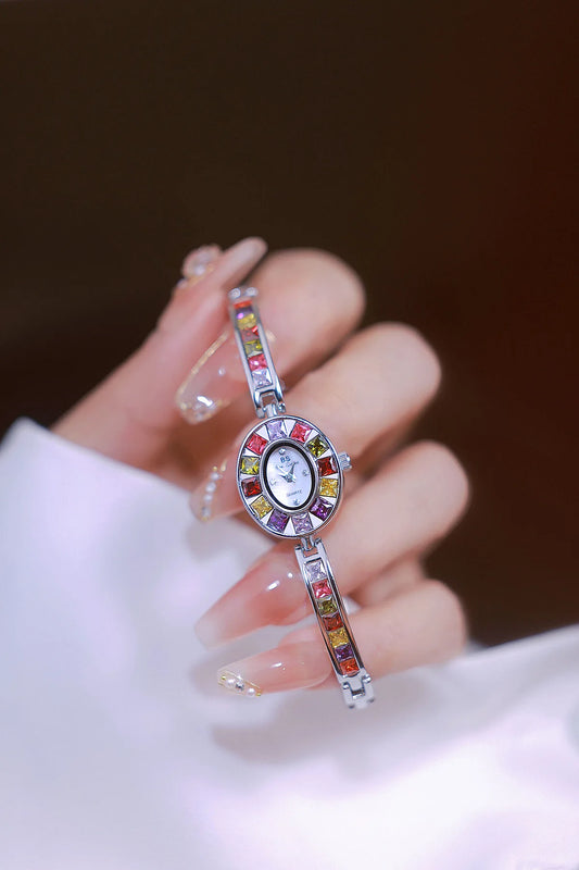 UTHAI Women's Chain Watch Brand Light Luxury Gold Gradient Rainbow Bracelet Waterproof Ladies Fashion Quartz clock Watches Gift