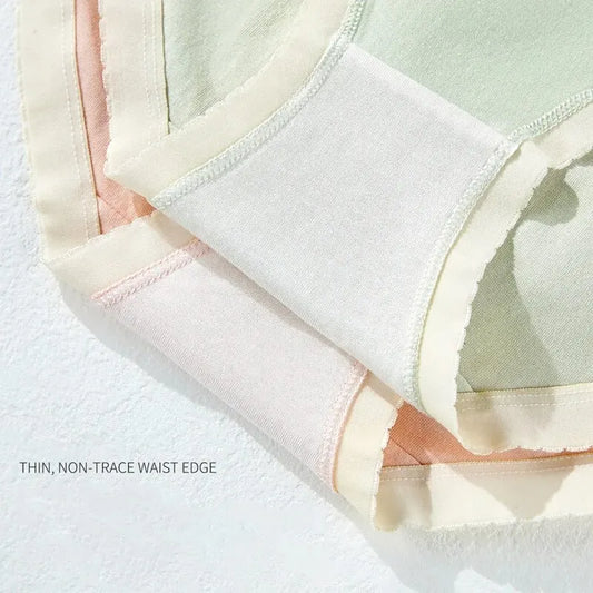 7Pcs Women's Panties Cotton Underwear Cute Bow Girls Briefs Solid Panty Breathable Underpants Sexy Low Waist Female Lingerie