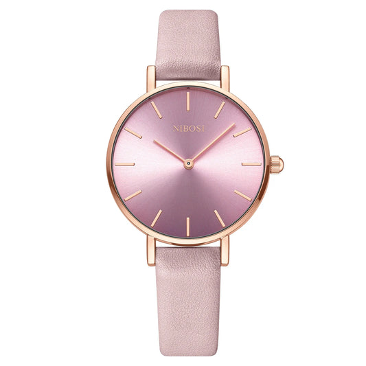 NIBOSI 2025 Watch Women Fashion Casual Leather Belt Watches Simple Ladies Round Dial Quartz Wristwatches Dress Relogio Feminino