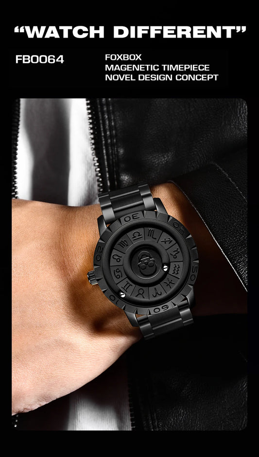 FOXBOX Luxury Skull Design Watch Men Fashion Business Watch Men Full Steel Sport Military Waterproof Men's Quartz Wristwatches