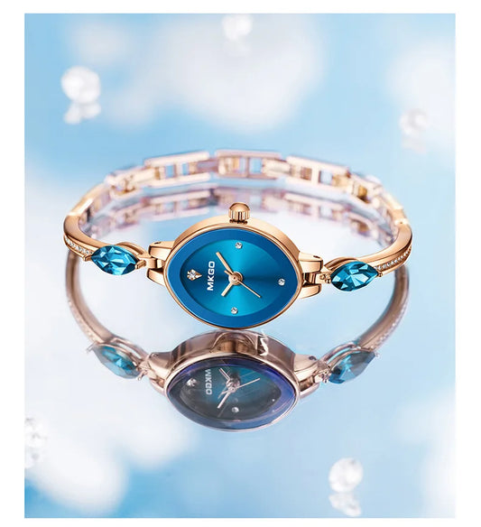 UTHAI L37 Women's Fashion Quartz Watch Brand Light Luxury Jewelry Set with Diamonds Waterproof Slim Bracelet Girl's Clock Gift