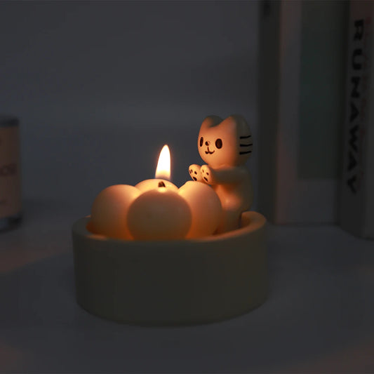 Cartoon Cat Candle Holder Cat Tea Light Candle Holder Cute Grilled Cat Aromatherapy Candle Holder Desktop Decorative Ornaments