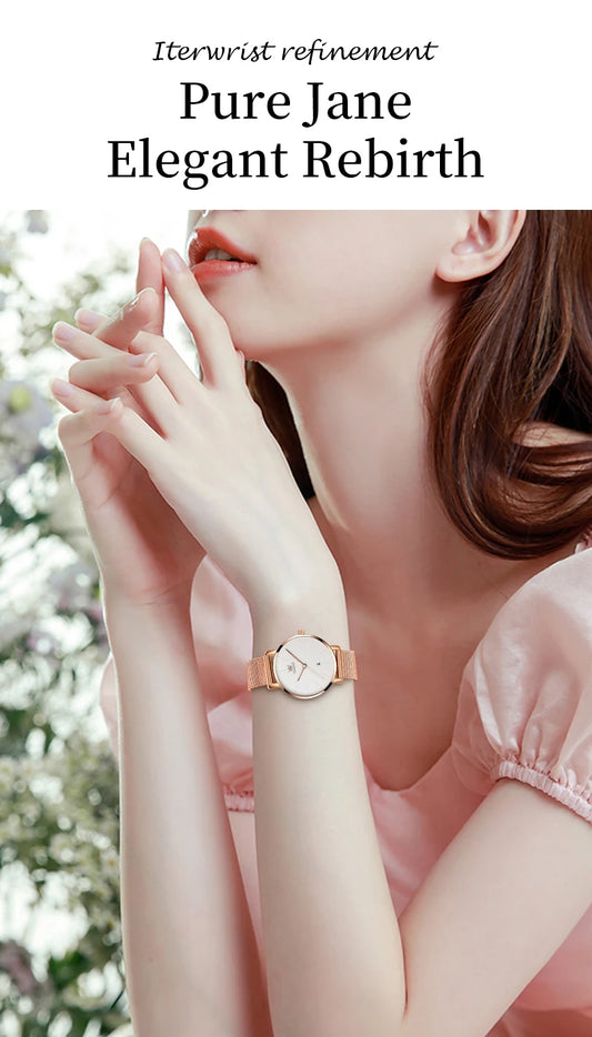 OLEVS Luxury Fashion Watch for Women Rose Gold Waterproof Quartz Ladies Wristwatch Original Simple Women's Watches Montre Femme