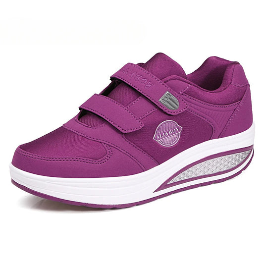 Women's Swing Sneakers 2025 Wedge Platform Toning Sports Shoes for Woman Thick Sole Breathable Fitness Rocking Mom Shoes