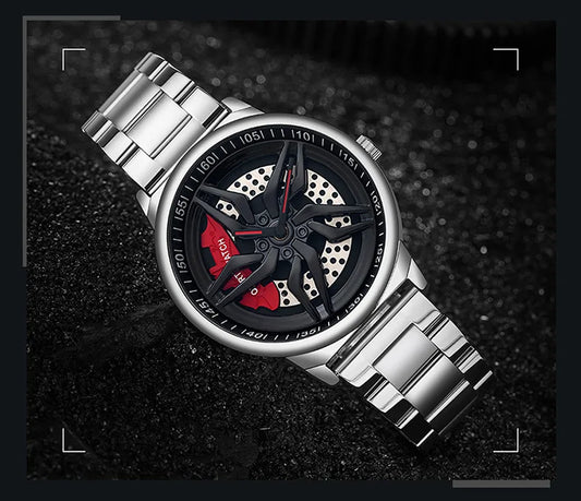 UTHAI L72 Watch For Men Cool Wheel Watch Luxury High Quality Male's Quartz Watches Hollow out 360 ° Rotary Dial Waterproof Clock