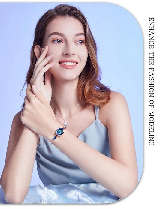 UTHAI L37 Women's Fashion Quartz Watch Brand Light Luxury Jewelry Set with Diamonds Waterproof Slim Bracelet Girl's Clock Gift