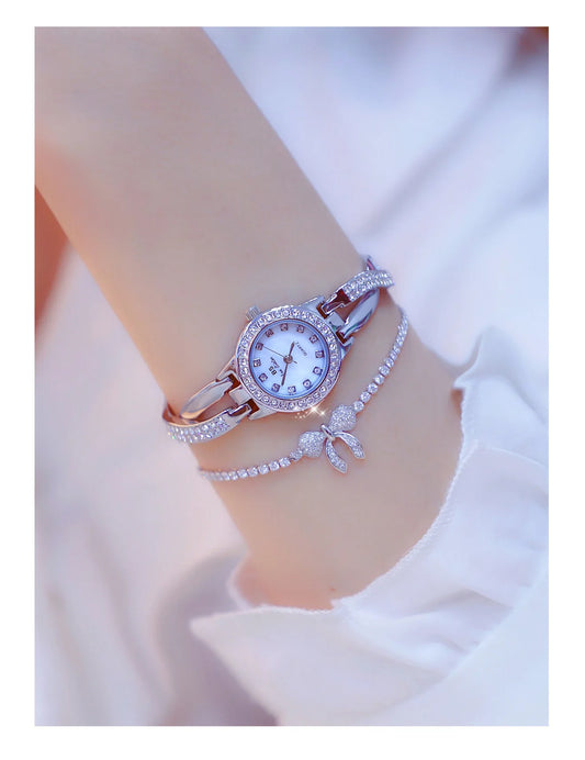 Women Watch Chain Light Luxury brand Butterfly Full Diamond Waterproof Student Female Fashion Quartz Bracelet Wristwatches Gift