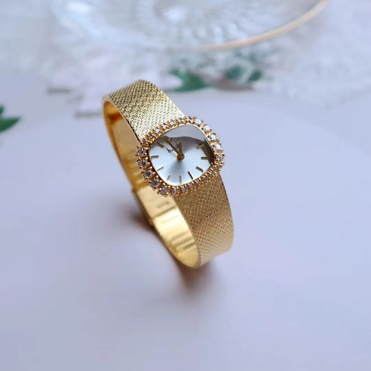 Vintage style, retro, light luxury, exquisite and high-end, navy blue women's watch, fashionable temperament, niche watch