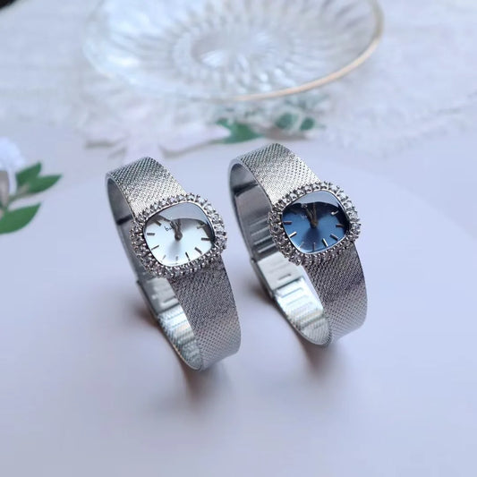 Vintage style, retro, light luxury, exquisite and high-end, navy blue women's watch, fashionable temperament, niche watch