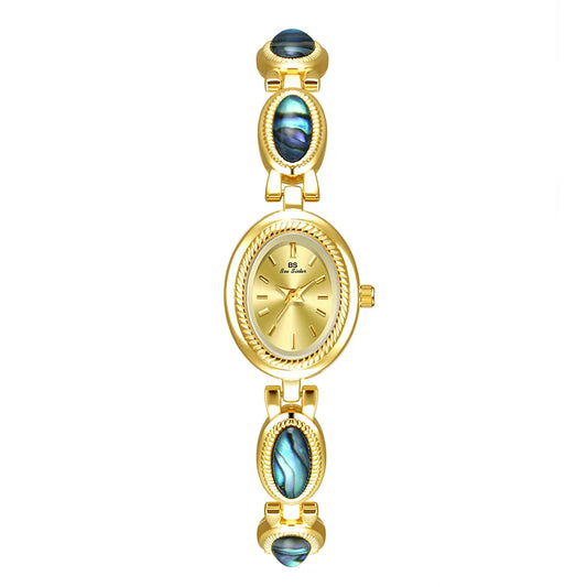 Light luxury Brand Watch for Women high-end Black Gold Abalone Shell Bracelet Waterproof Ladies Fashion Quartz Wristwatches Gift