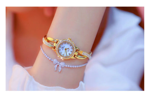 Women Watch Chain Light Luxury brand Butterfly Full Diamond Waterproof Student Female Fashion Quartz Bracelet Wristwatches Gift