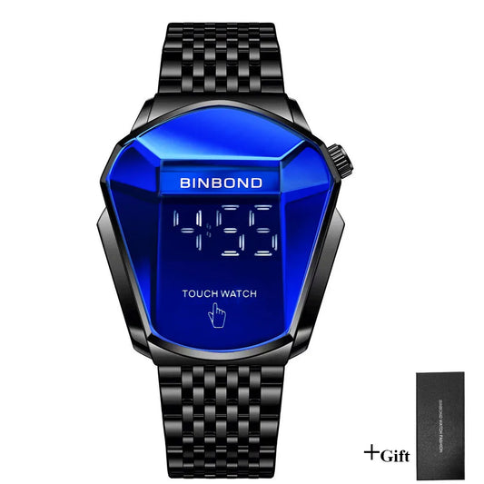UTHAI Men Watch Trendy Motorcycle Concept Wristwatch Black Technology Watch Steel Waterproof Male Fashion Quartz Watches Has Box