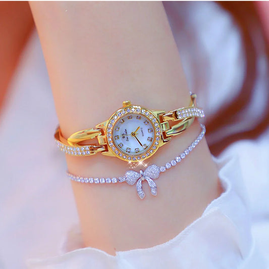 Women Watch Chain Light Luxury brand Butterfly Full Diamond Waterproof Student Female Fashion Quartz Bracelet Wristwatches Gift