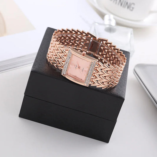 UTHAI W32 Women's Fashion Quartz Watches European American Lady's Bracelet Watch Diamonds Clock Girl Wristwatch Jewelry